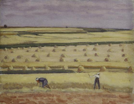 Walther Gamerith, Bei der Ernte, vor 1949, Öl auf Leinwand auf Karton, 39 x 50 cm, Belvedere, W…