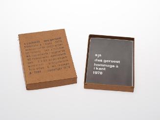 Siegfried J. Schmidt, das gerüst. hommage a i kant, 1978, 48 Postkarten, Karton kaschiert in Sc…
