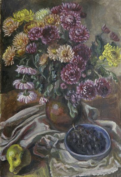 Still Life with Dahlia Bouquet