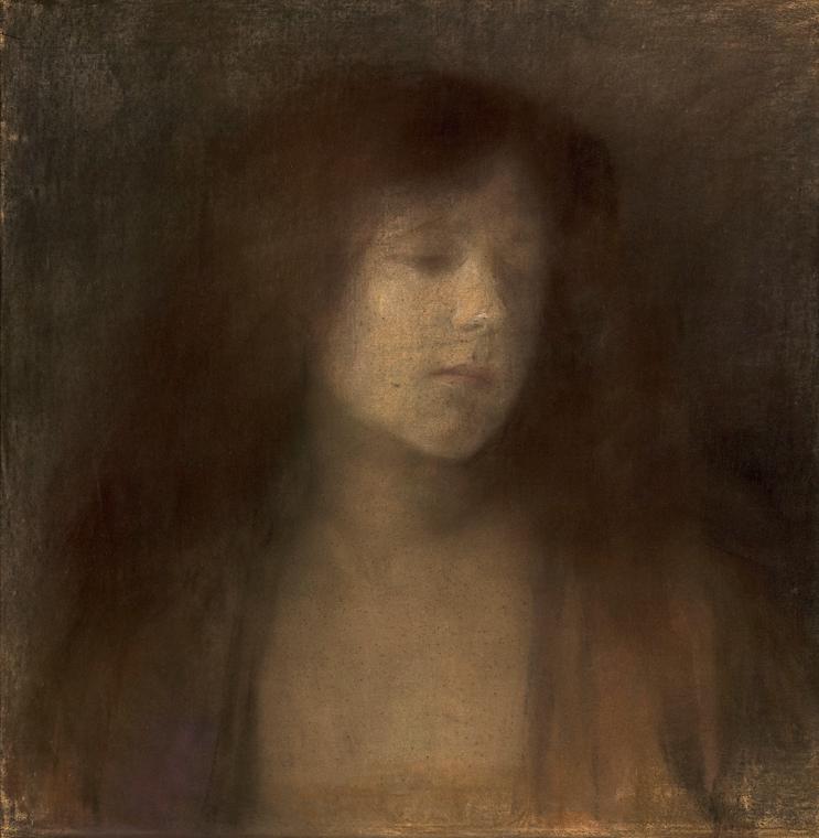 Susanne Renate Granitsch, Studienkopf, um 1905, Pastell auf Papier auf Leinwand, 48,5 x 48,5 cm…