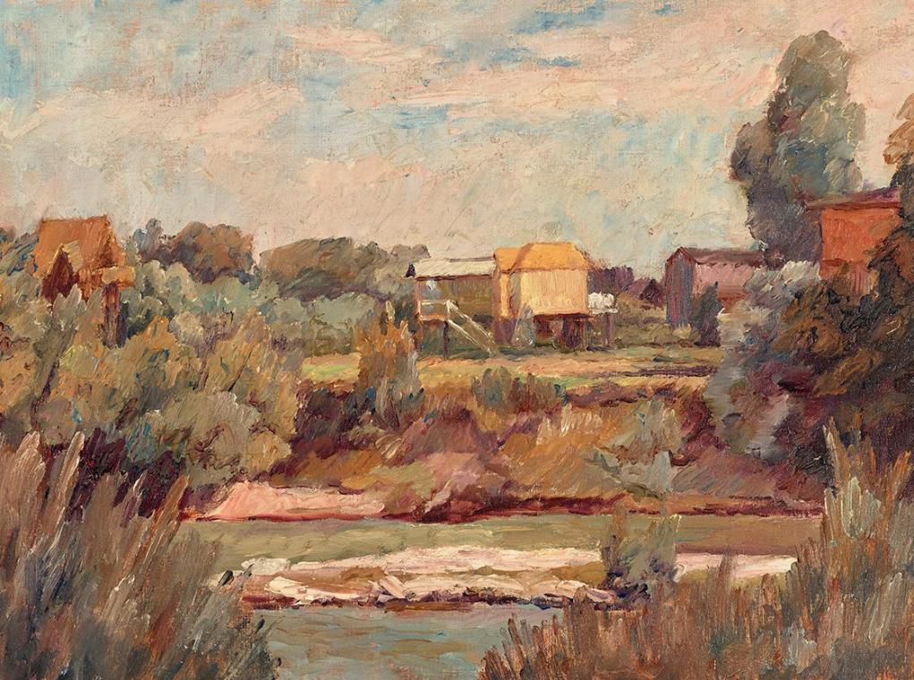 Johanna Kampmann-Freund, Bei Klosterneuburg, undatiert, Öl auf Leinwand, 40 x 54 cm, Belvedere,…