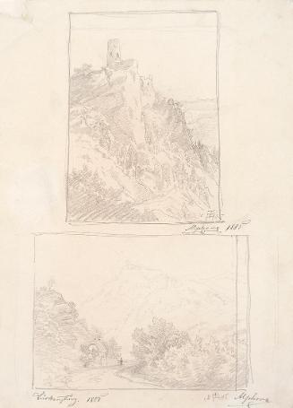 Theodor Alphons, Türkensturz - Zwei Ansichten, 1885, Bleistift auf Papier, 28,6 × 20,5 cm, Belv…