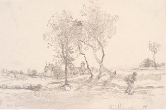 Theodor Alphons, Mühlhausen, Böhmen, 1888/1890, Bleistift auf Papier, 27,8 × 27,5 cm, Belvedere…
