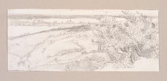 Theodor Alphons, Blick ins Land, um 1880/1890, Bleistift auf Papier, 7,1 × 17,6 cm, Belvedere, …