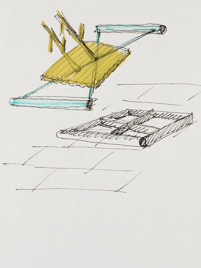 Werner Feiersinger, Ohne Titel (Werkskizze: Overturn), 2017/2018, Tusche und Filzstift auf Papi…