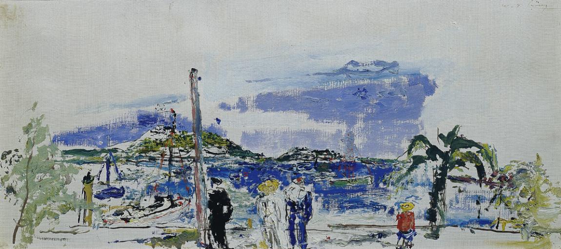 Wilhelm Thöny, Matrosen am Strand, Öl auf Leinwand, 37,5 x 68,5 cm, Belvedere, Wien, Inv.-Nr. 5…