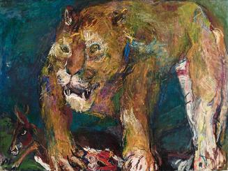 Oskar Kokoschka, Tigerlöwe, 1926, Öl auf Leinwand, 96 × 129 cm, Belvedere, Wien, Inv.-Nr. 6323