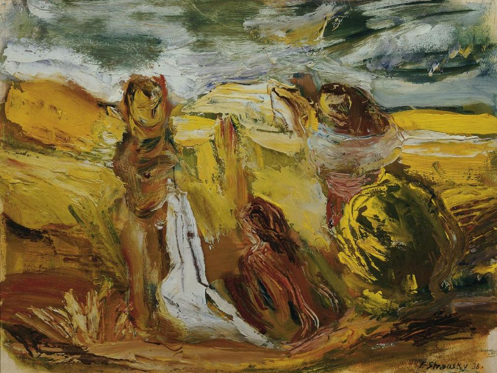 Ferdinand Stransky, Am Strand, 1938, Öl auf Papier, 31 × 40,6 cm, Artothek des Bundes, Dauerlei ...