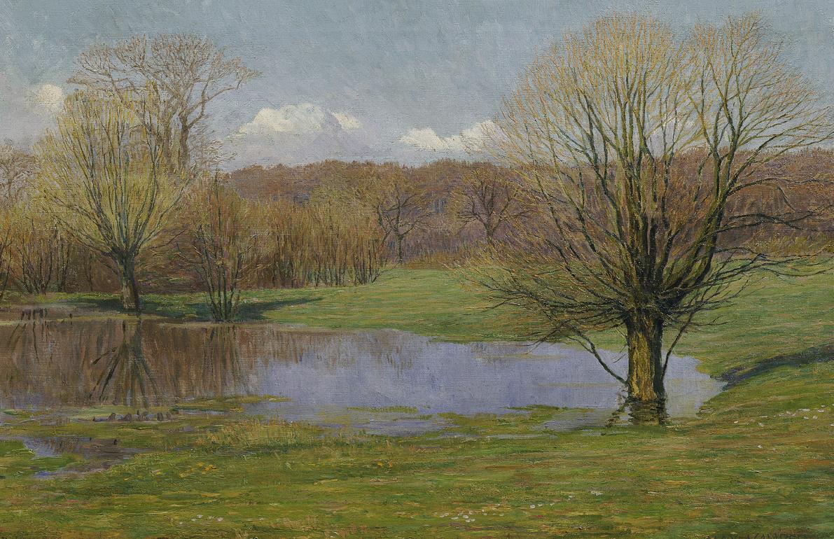Max Kahrer, Aulandschaft im Vorfrühling, 1927, Öl auf Leinwand, 56,5 x 85 cm, Belvedere, Wien, …