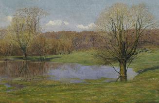 Max Kahrer, Aulandschaft im Vorfrühling, 1927, Öl auf Leinwand, 56,5 x 85 cm, Belvedere, Wien, …