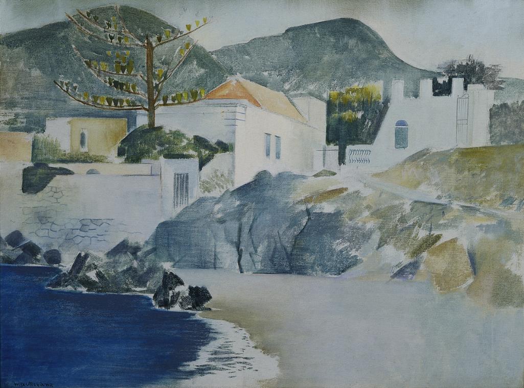 Ferdinand Macketanz, Küste am Golf von Neapel, vor 1941, Gouache auf Leinwand, 60,5 x 80,5 cm, …
