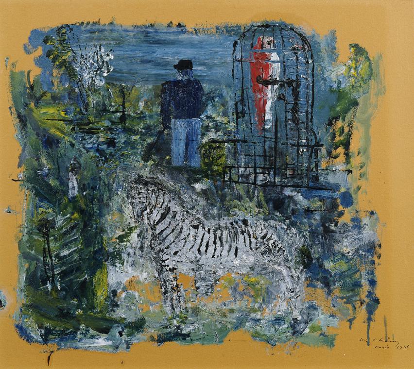 Wilhelm Thöny, Jardin des Plantes in Paris, 1936, Öl auf Papier, 40 x 45,8 cm, Belvedere, Wien,…