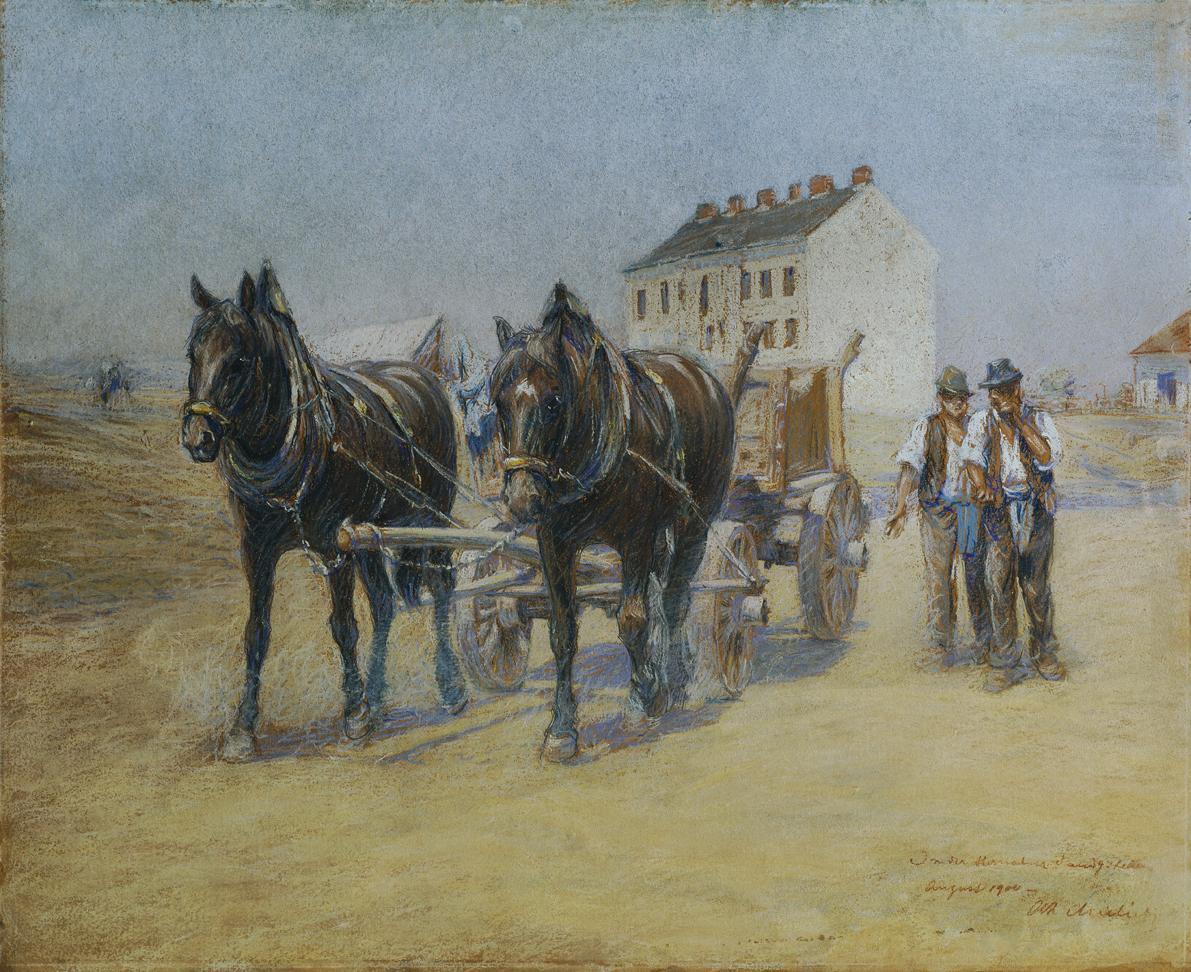 Alphons Leopold Mielich, In der Hernalser Sandgstätte, 1900, Pastell auf Karton, 63 x 70 cm, Be…