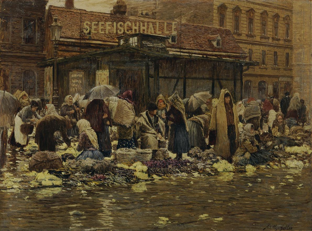 Johann Nepomuk Geller, Marktmotiv auf der Haide, vor 1902, Öl auf Karton, 64 x 86 cm, Belvedere ...