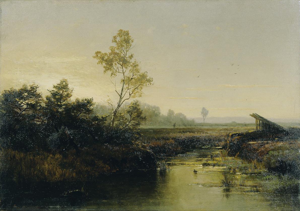 Emilie Mediz-Pelikan, Moorlandschaft, 1886, Öl auf Leinwand, 43 x 60 cm, Belvedere, Wien, Inv.-…