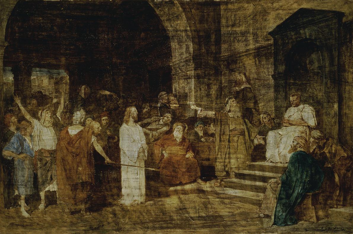Mihály von Munkácsy, Christus vor Pilatus, 1881, Öl auf Holz, 133 x 201 cm, Belvedere, Wien, In…