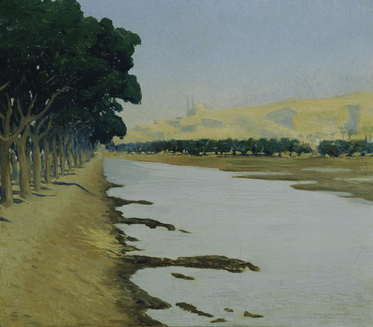 Alphons Leopold Mielich, Blick auf die Zitadelle von Kairo, um 1900, Öl auf Leinwand, 71,5 x 80…