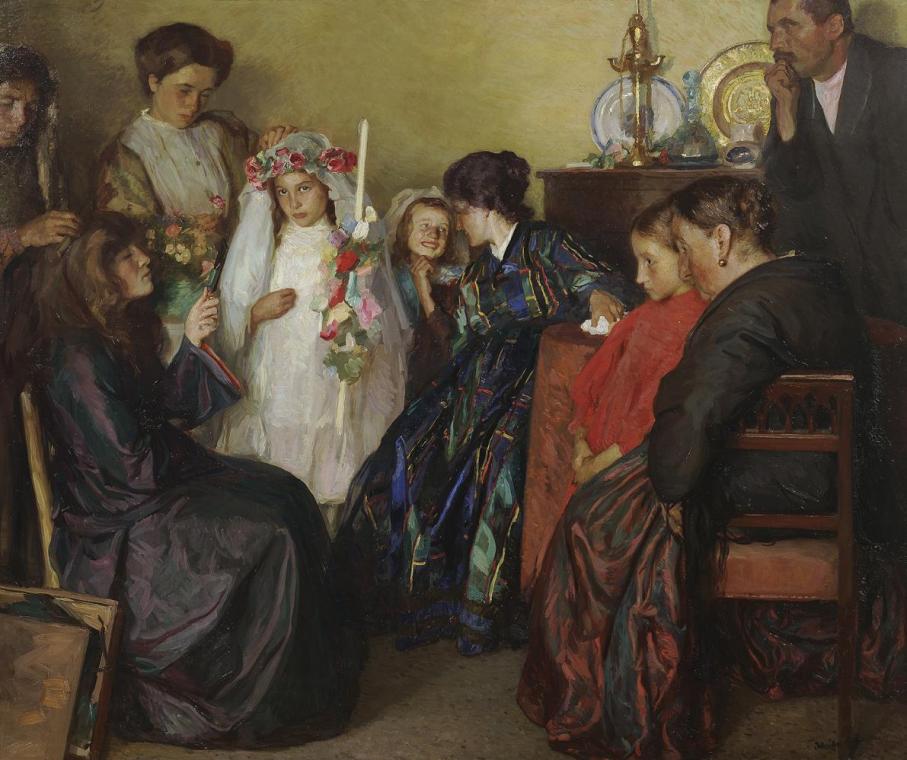 Jehudo Epstein, Vorbereitung für das Fest, 1912, Öl auf Leinwand, 161 × 192 cm, Belvedere, Wien…
