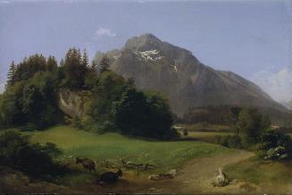 Johann Fischbach, Bei Salzburg, 1854, Öl auf Papier auf Leinwand, 27,2 x 40,6 cm, Belvedere, Wi ...