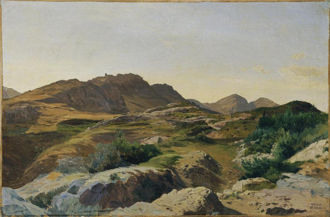 Carl Schuch, Landschaft im Sabinergebirge, um 1870, Öl auf Leinwand, 35 x 53 cm, Belvedere, Wie…