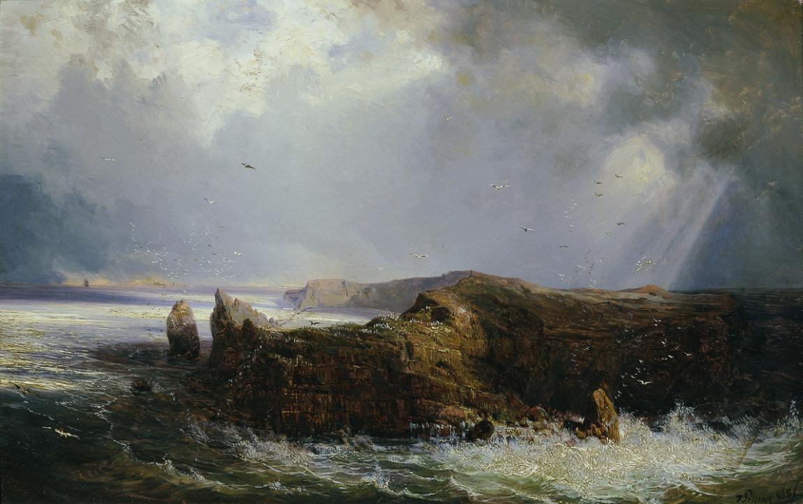 Joseph Selleny, Die Insel St. Paul im Indischen Ozean, 1868, Öl auf Holz, 23,5 x 37 cm, Belvede…