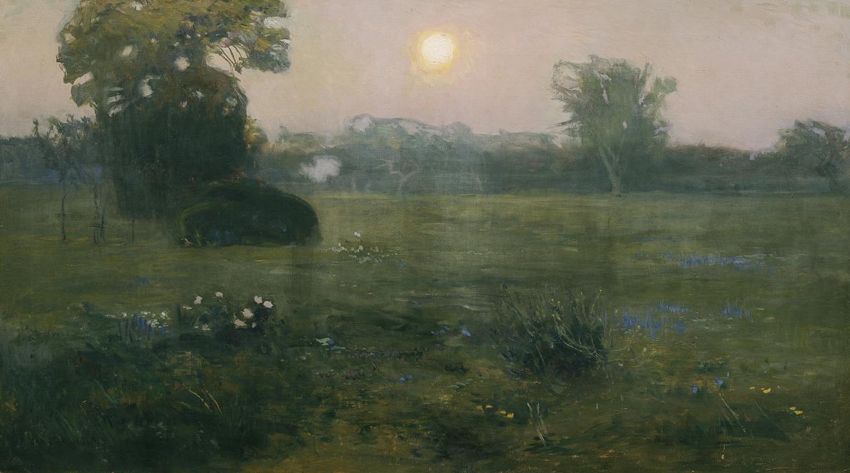 Jan Grzegorz Stanislawski, Mondaufgang, um 1900, Öl auf Leinwand, 85 x 152 cm, Belvedere, Wien,…