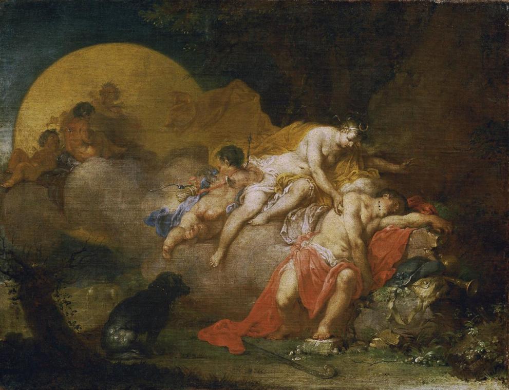 Januarius Zick, Luna und Endymion, um 1770/1780, Öl auf Leinwand, 44 x 34,5 cm, Belvedere, Wien…
