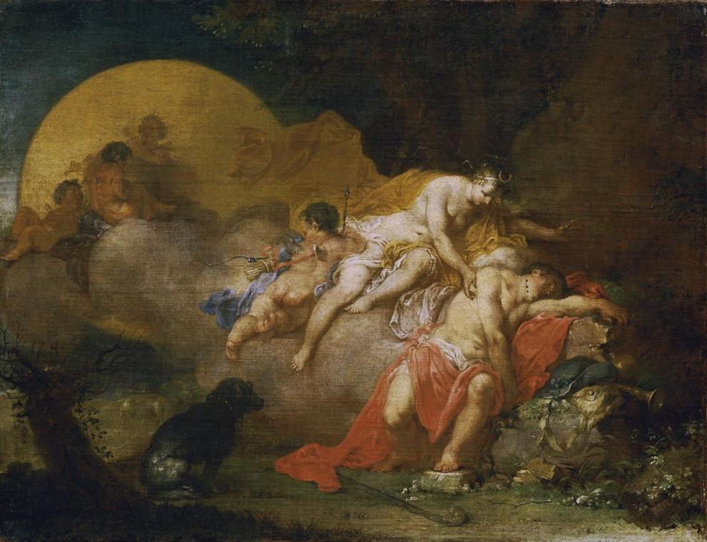 Januarius Zick, Luna und Endymion, um 1770/1780, Öl auf Leinwand, 44 x 34,5 cm, Belvedere, Wien ...