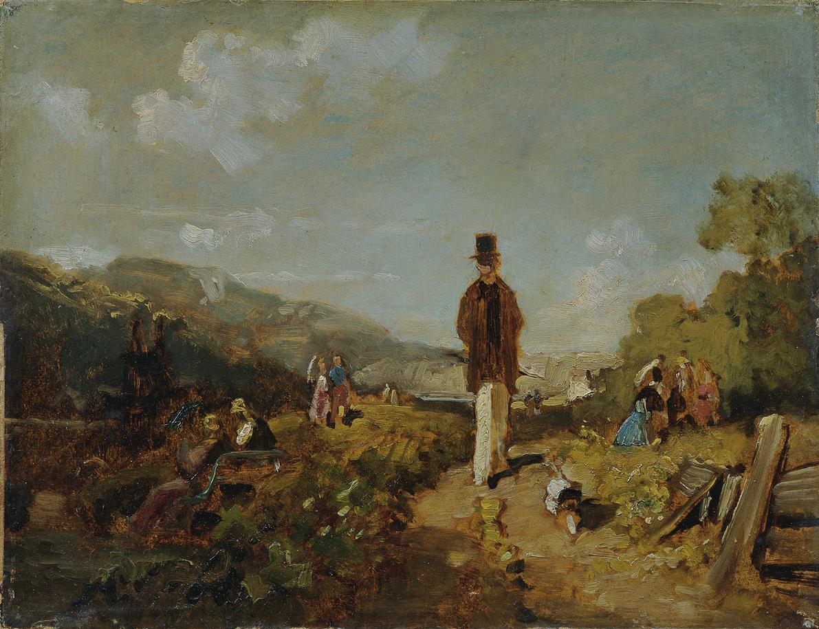 Carl Spitzweg, Der Hagestolz, um 1846/1847, Öl auf Karton auf Leinwand, 23 x 30 cm, Belvedere, …