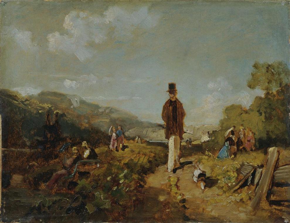 Carl Spitzweg, Der Hagestolz, um 1846/1847, Öl auf Karton auf Leinwand, 23 x 30 cm, Belvedere, …