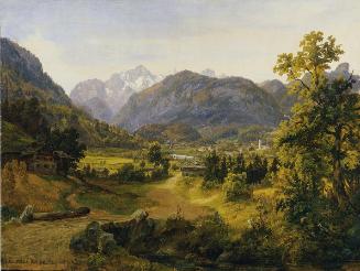 Anton Schiffer, Das Unkental in Salzburg, 1843, Öl auf Papier auf Leinwand, 35,5 x 46 cm, Belve…
