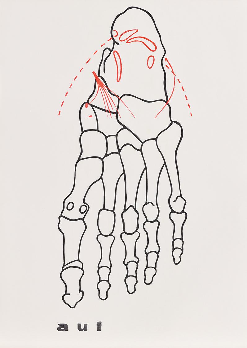 Hans Peter Auberger, sublimes repräsentationsschema, 1970, Siebdruck und Handstempel, Offset, B…