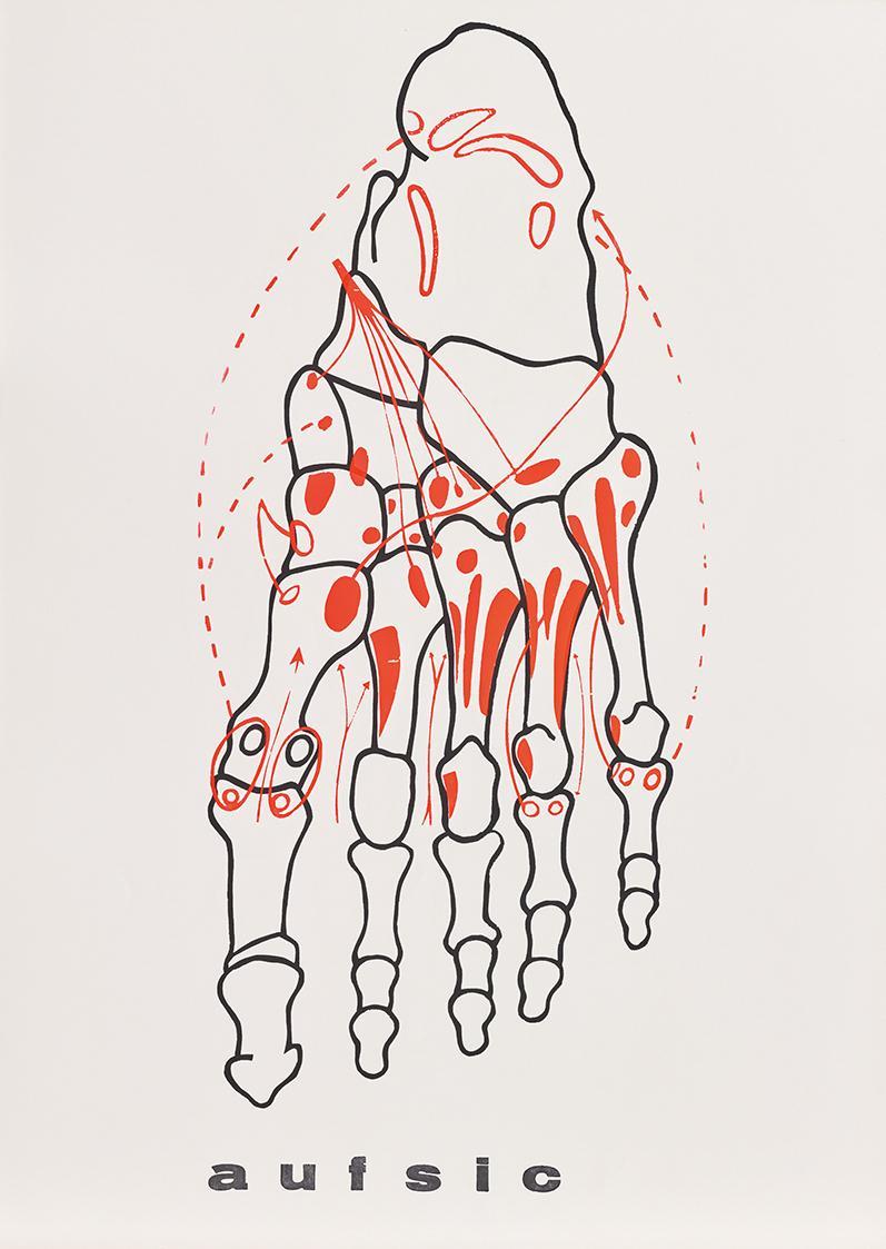 Hans Peter Auberger, sublimes repräsentationsschema, 1970, Siebdruck und Handstempel, Offset, B…