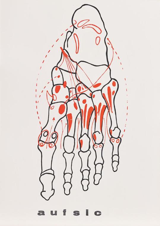 Hans Peter Auberger, sublimes repräsentationsschema, 1970, Siebdruck und Handstempel, Offset, B…