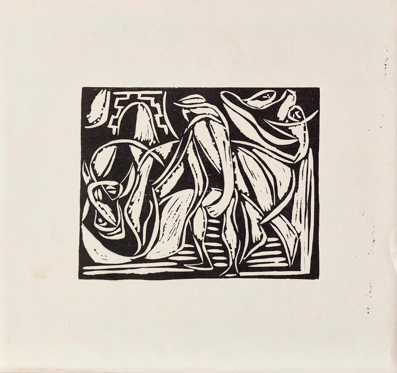 Kurt Weber, Suerte de Matar, undatiert, Linolschnitt, Blattmaße: 46,9 × 49,8 cm, Schenkung Fria…