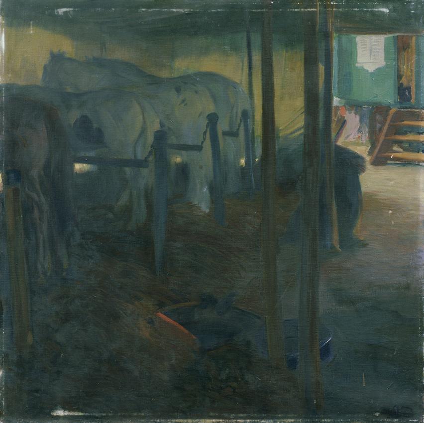 Otto Friedrich, Zirkusstudie (An der Longe), 1910, Öl auf Leinwand, 75 x 75,5 cm, Belvedere, Wi…
