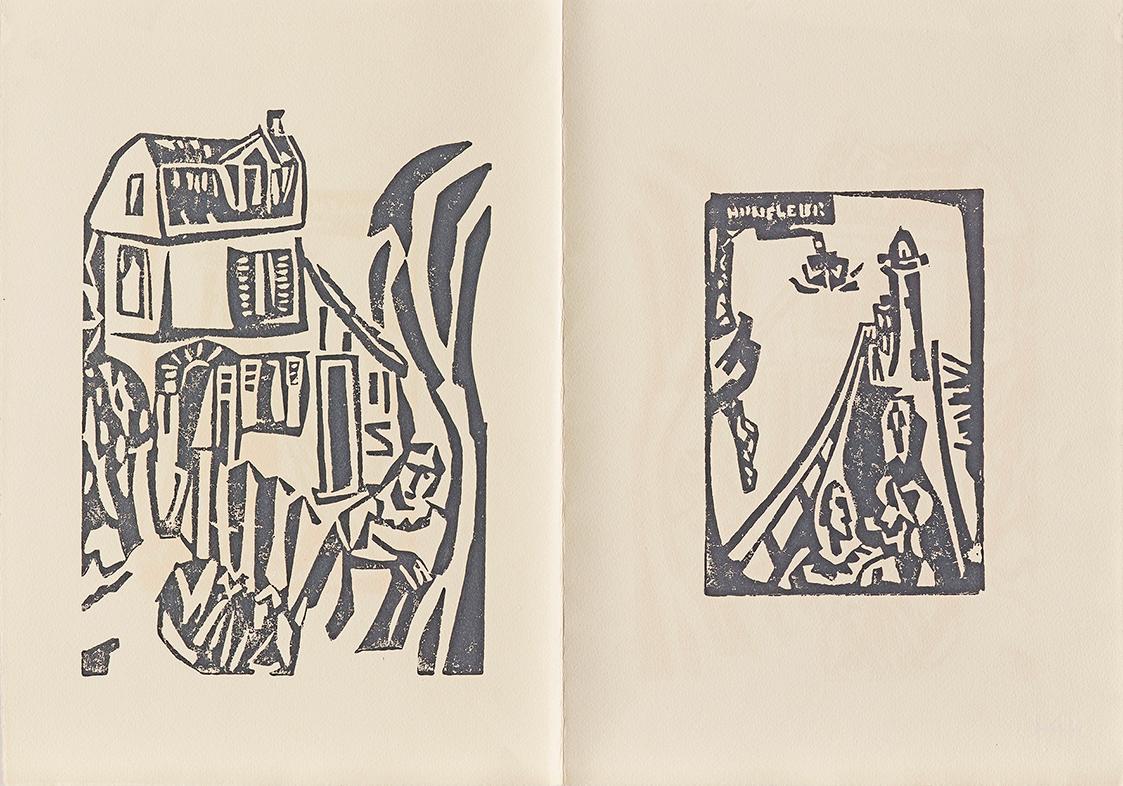 Kurt Weber, Honfleur, undatiert, Linolschnitt, Blattmaße: 37,8 × 54 cm, Schenkung Fria Elfen, B…