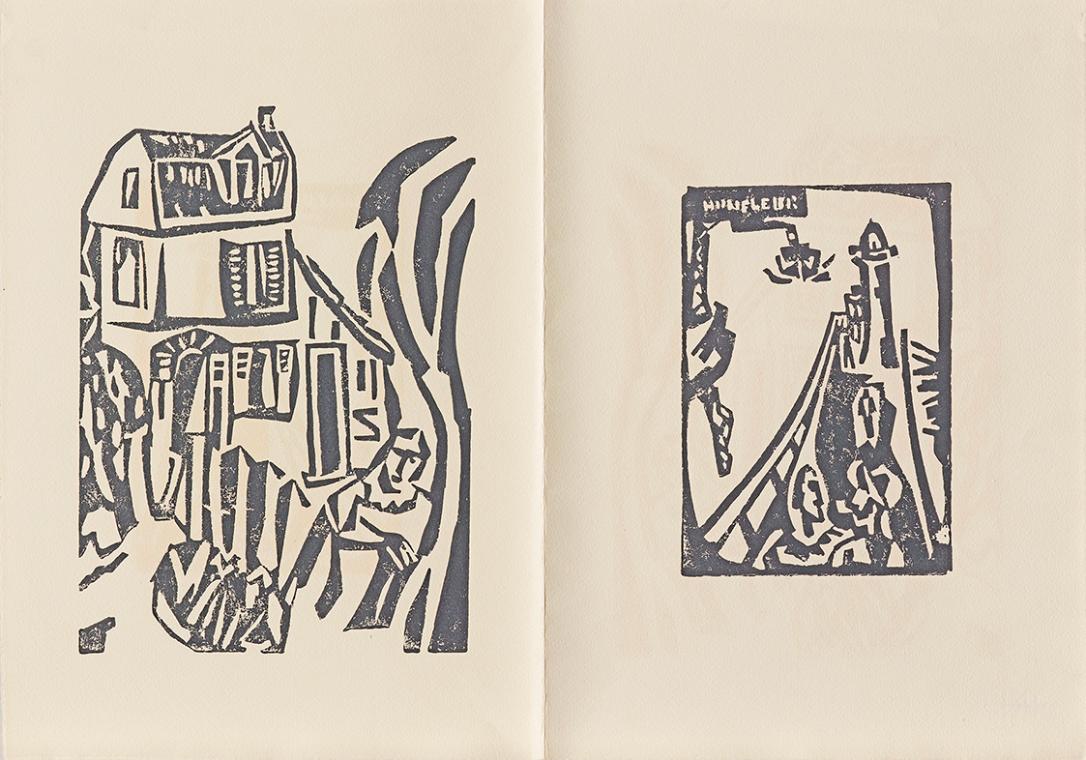 Kurt Weber, Honfleur, undatiert, Linolschnitt, Blattmaße: 37,8 × 54 cm, Schenkung Fria Elfen, B…