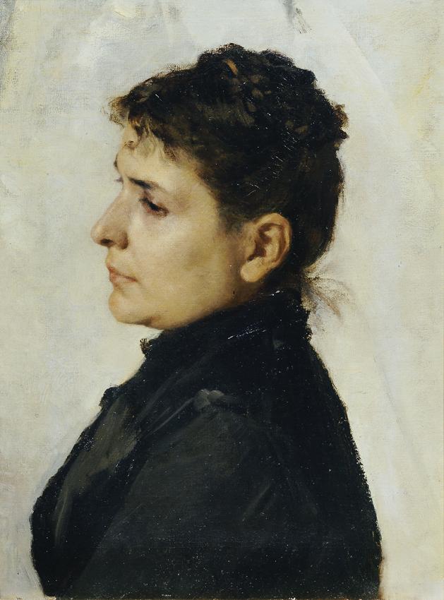 Hans Tichy, Frau im Profil, um 1895, Öl auf Leinwand, 50 x 37,5 cm, Belvedere, Wien, Inv.-Nr. 5…