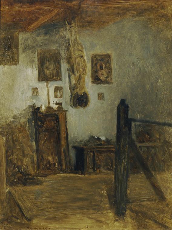 Franz Rumpler, Vorhaus im Geburtshaus des Künstlers, Öl auf Holz, 32 x 24 cm, Belvedere, Wien, …