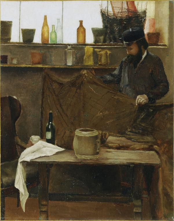 Theodor von Hörmann, In der Fischerhütte, Öl auf Leinwand, 52 x 41,5 cm, Belvedere, Wien, Inv.-…