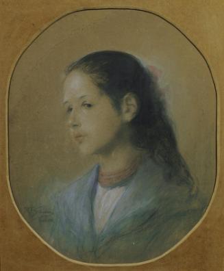 Adalbert Franz Seligmann, Dame mit Korallenkette, 1898, Pastell auf Karton, 58,5 x 48,5 cm, Bel…