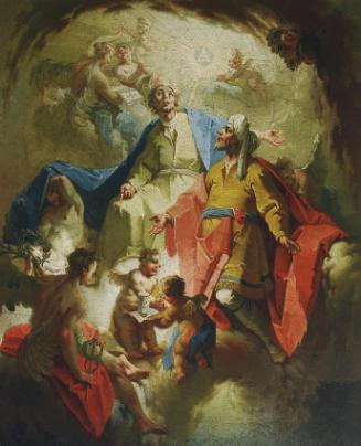 Josef Haller, Glorie der Heiligen Cosmas und Damian, um 1760/1765, Öl auf Leinwand, 31 x 25,5 c…