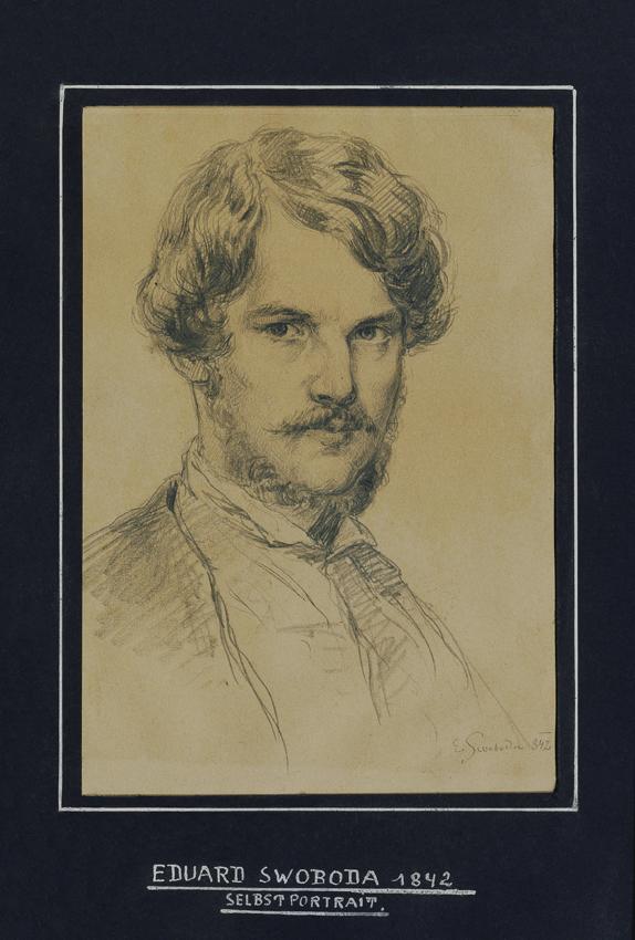 Eduard Swoboda, Selbstbildnis, 1842, Bleistift auf Papier, 23 x 15 cm, Belvedere, Wien, Inv.-Nr…