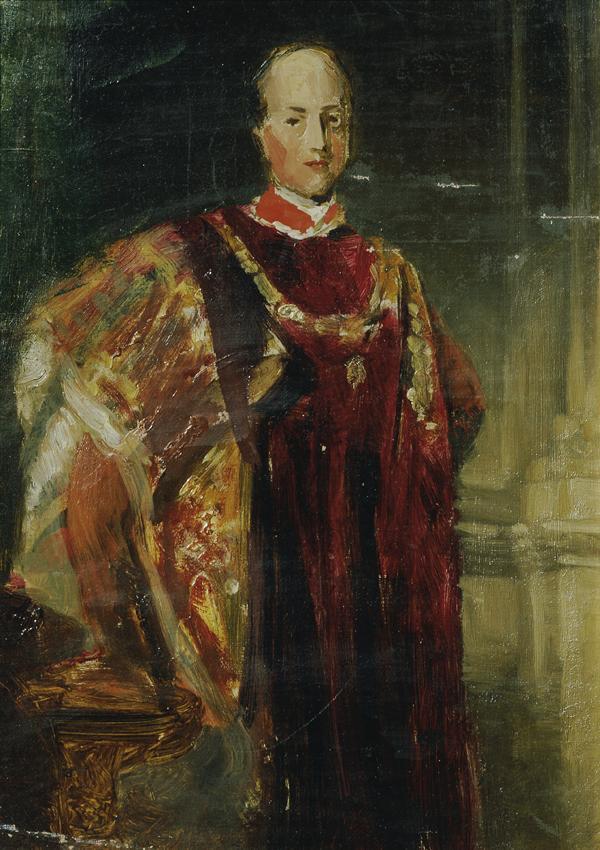 Franz Schrotzberg, Ferdinand Fürst Lobkowitz (Studie), vor 1845, Öl auf Leinwand auf Karton, 28…