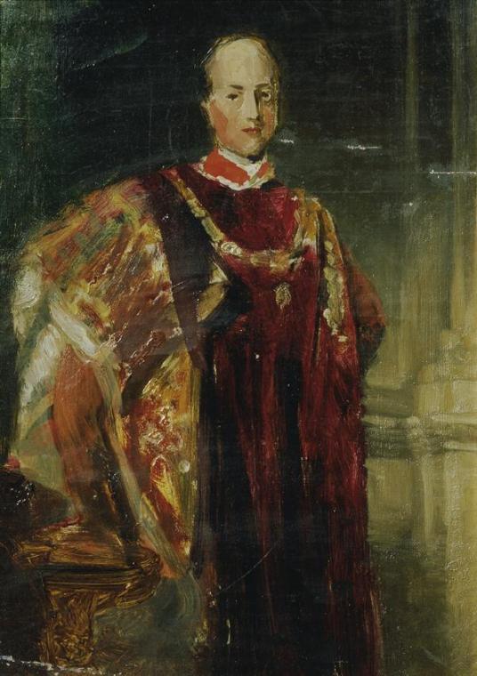 Franz Schrotzberg, Ferdinand Fürst Lobkowitz (Studie), vor 1845, Öl auf Leinwand auf Karton, 28…