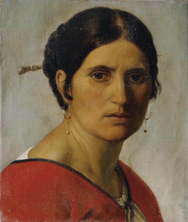 Josef Mathias von Trenkwald, Italienische Bäuerin, Öl auf Karton, 30 x 26,5 cm, Belvedere, Wien…