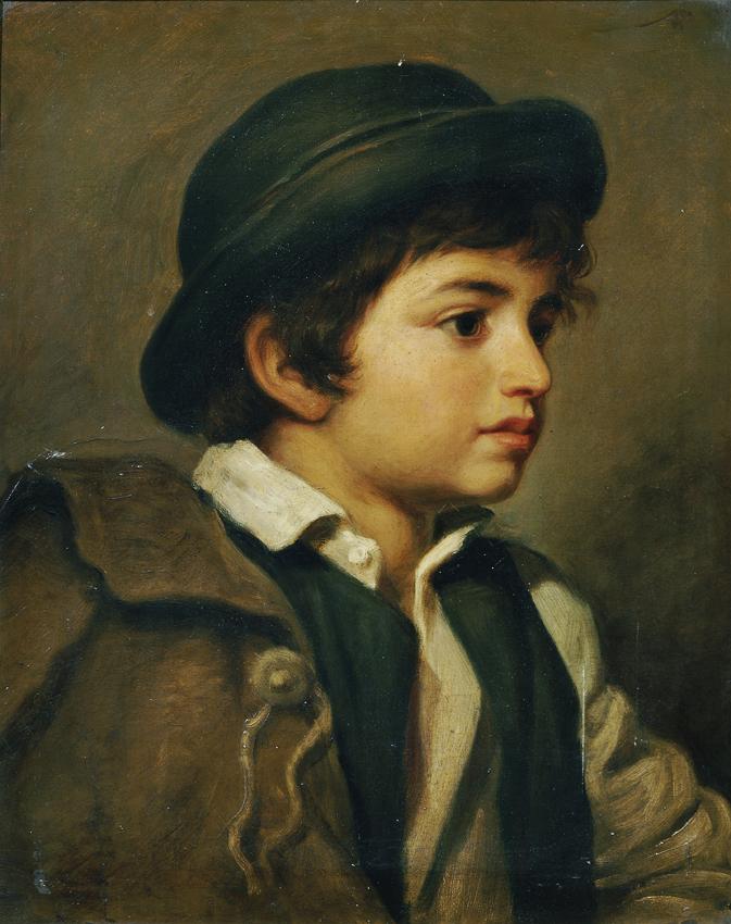Joseph Hasslwander, Brustbild eines Savoyardeknaben, Öl auf Leinwand, 42,5 x 34,6 cm, Belvedere…
