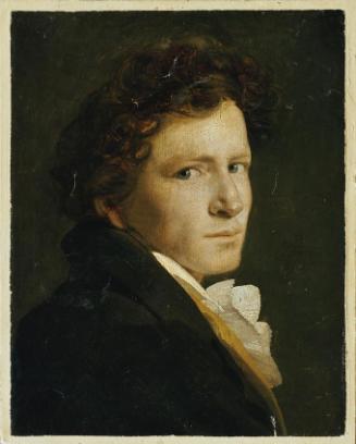 Philipp Otto Runge, Brustbild eines jungen Mannes, Öl auf Papier auf Leinwand, 44 x 35 cm, Belv…
