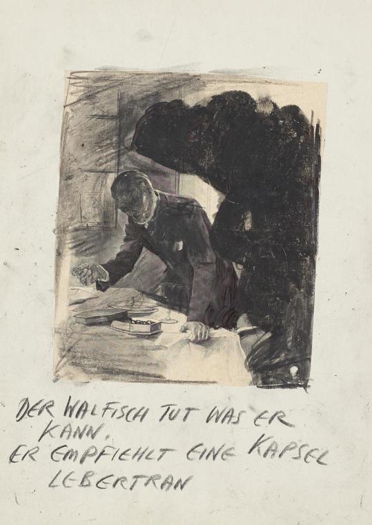 Günter Brus, Irrfahrt in den Geheimniskram, 2002, Mixed Media auf Papier, 29,7 × 21 cm, Belvede…
